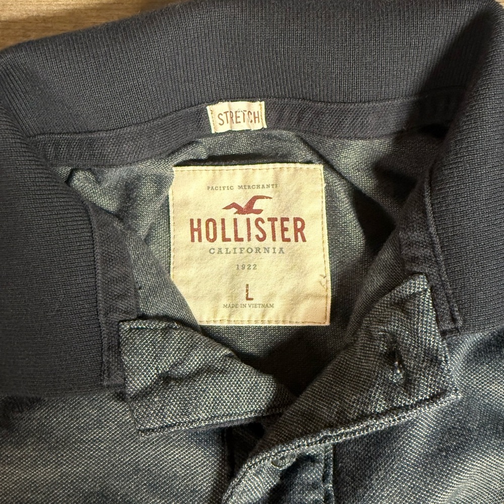 Hollister Women’s Short Sleeve Polo Collared Y2K Shirt Size Large Blue - Picture 3 of 5